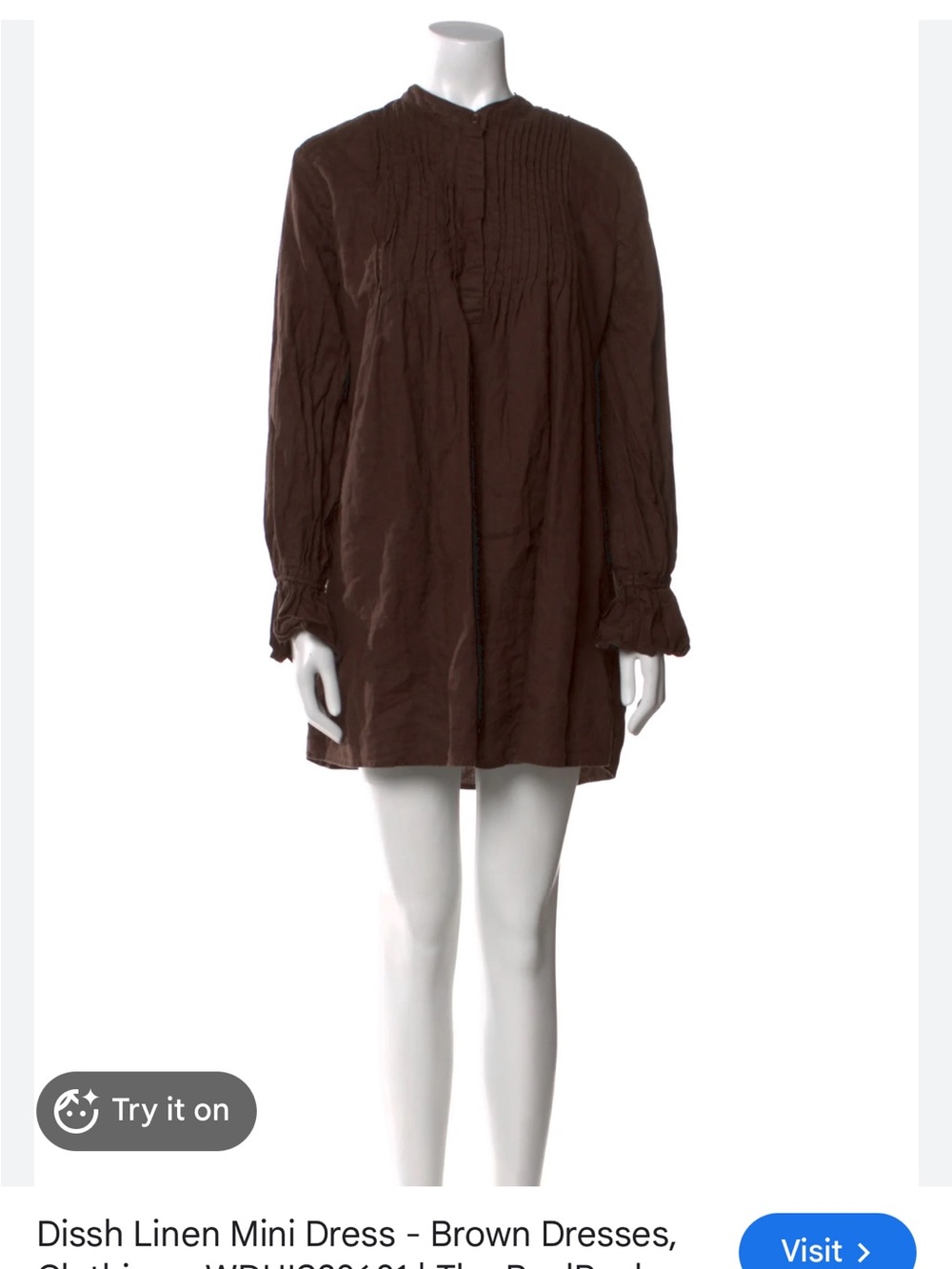 DISSH Brown Linen Mini Dress
